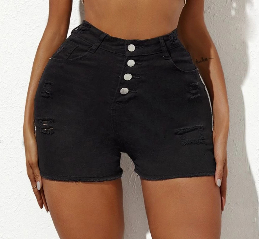 High Waist Stretch Denim Shorts NSWL91709