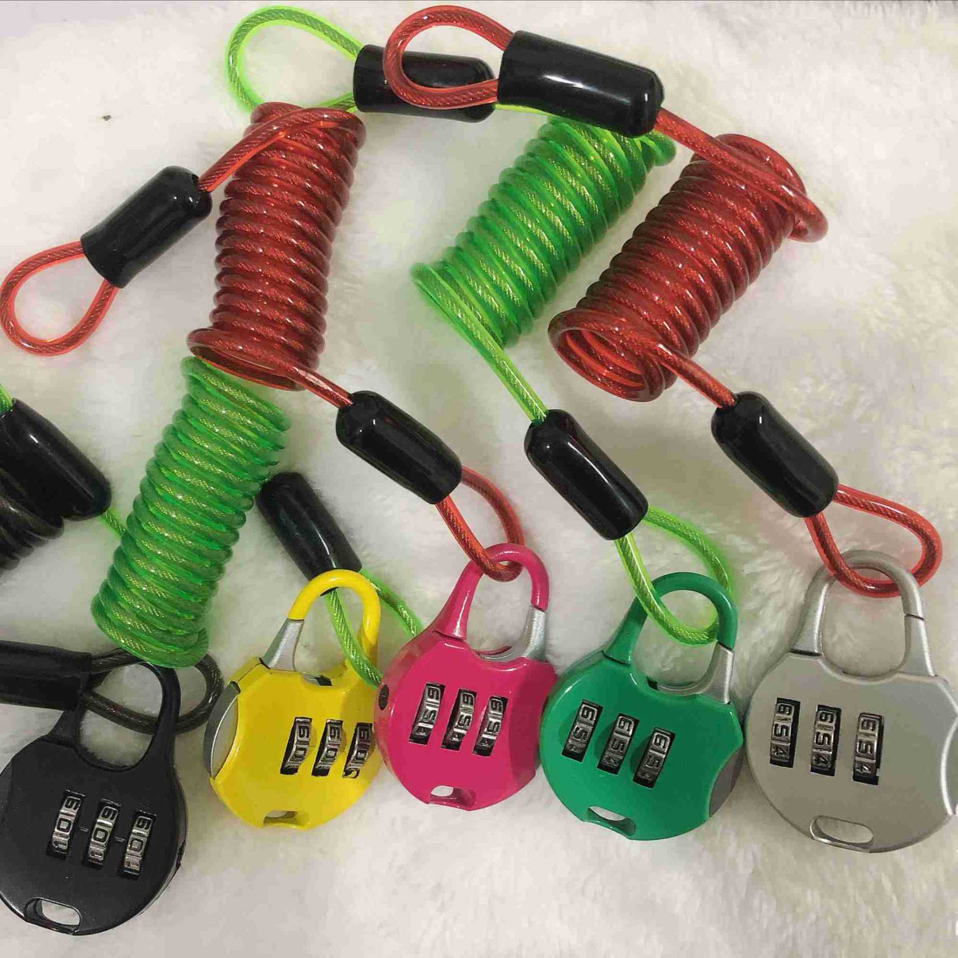 密码头盔锁 自行车行李箱锁 钢丝绳锁滑板车锁源头厂家直供