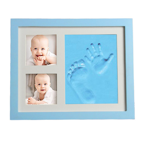 Creative Baby Handprint and Footprint Frame, Infant Hand and Footprint Hand Sticker White Frame, Full Moon Keepsake, Handprint Ink