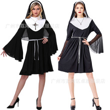 万圣节成人耶稣服装教会服传教士牧师服神父修女玛利亚连衣裙短裙