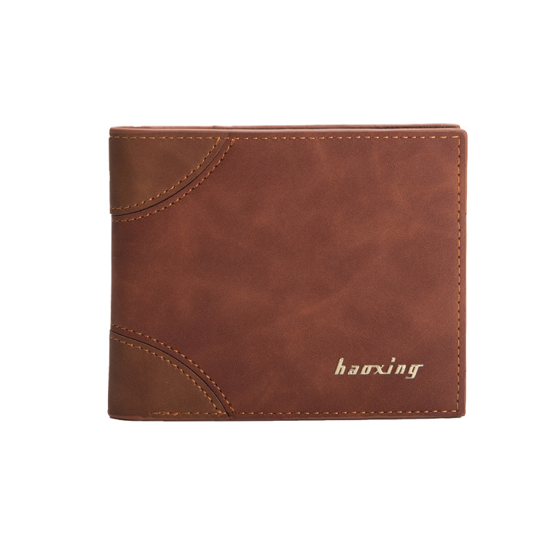 Europa y América del Comercio Exterior de los hombres de moda billetera corta delgada cartera juvenil multi-Tarjeta abierta pu costura monedero