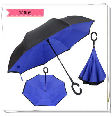 一件代发 新款 定制广告双层免持式反向伞 手开晴雨伞定制 03
