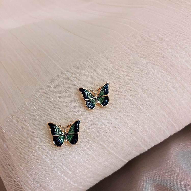 1 Pair Fashion Butterfly Alloy Enamel Plating Women's Ear Studs display picture 1