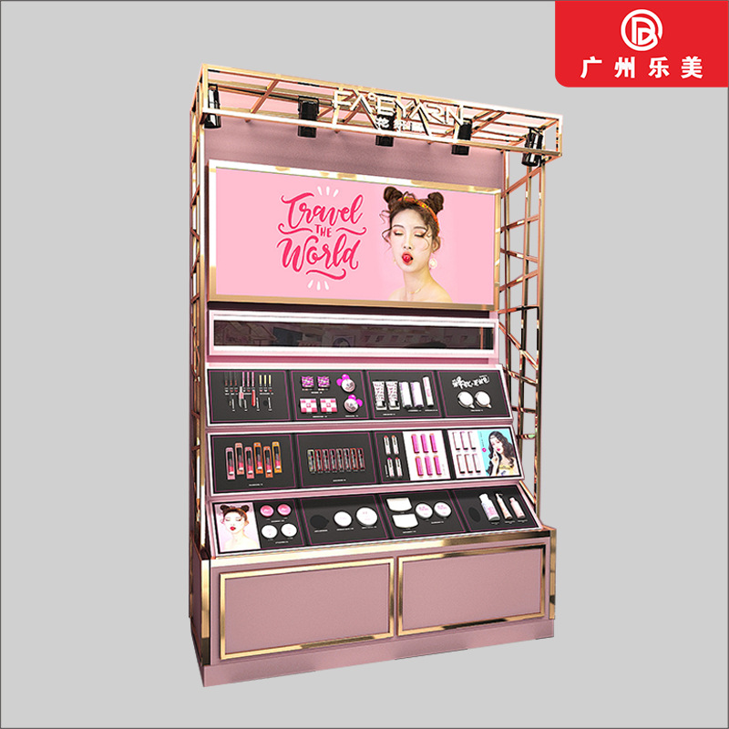 专业定制生产时尚化妆品柜专柜木质烤彩妆柜中岛柜高柜款式多样