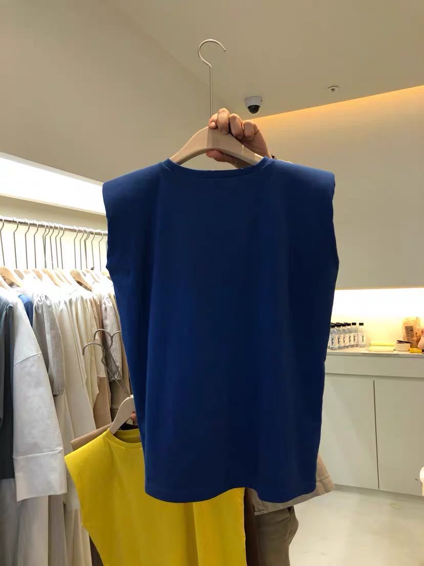 T-shirt senza maniche ampia con scollo rotondo solido per canotta casual estiva dimagrante abbigliamento da donna coreano_voghion.com