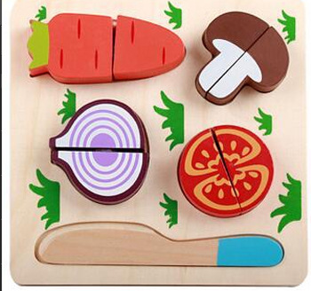 Casa de juego madera los niños juguetes fruta plana rompecabezas corte educación temprana cocina material didáctico Ventas Directas la fábrica