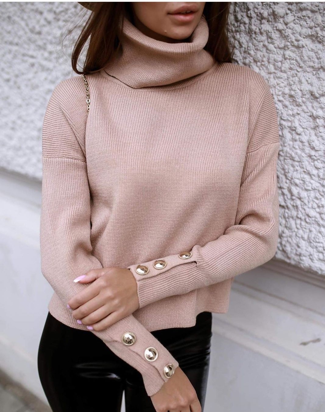 Solid Color Lapel Knitted Casual Pullover Sweater NSHML75511