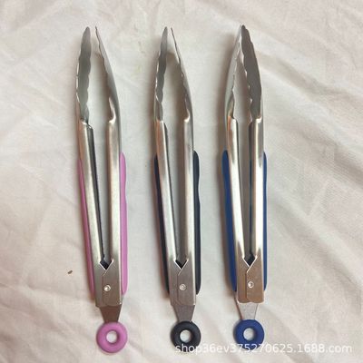 厂家直销 不锈钢食物夹 面包夹 烧烤夹 牛排夹烧烤工具食品夹