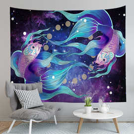 热销外贸欧美 星空 新款印花挂毯创意居家布墙毯画涤纶背景画挂布
