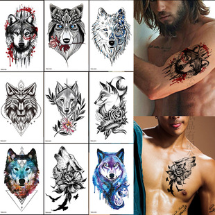 Cross-border waterproof tattoo stickers totem character animal tattoo stickers spot wholesale tattoo
