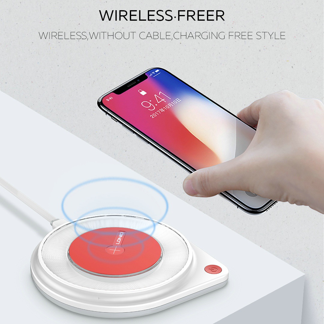 力德诺超薄无线充电器 10W快充QI手机桌面底座跨境热销logo定制|ms