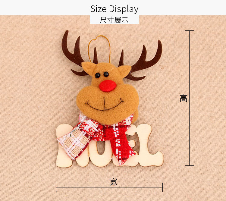 New Christmas Wooden Alphabet Dolls Small Pendant Christmas Tree Pendant Decorations display picture 2