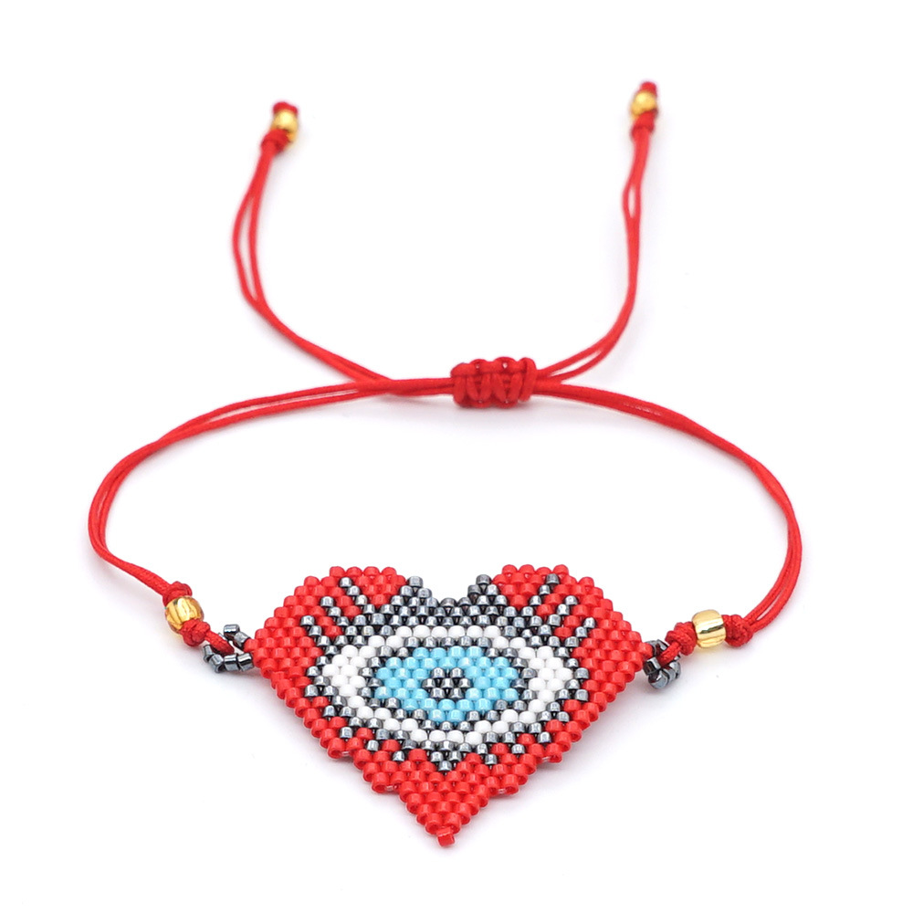 Fashion Beaded Love Eye Rice Beads Hand-woven Bracelet For Women display picture 8