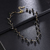 Fashionable chain for key bag  from pearl, short choker, necklace, metal accessory