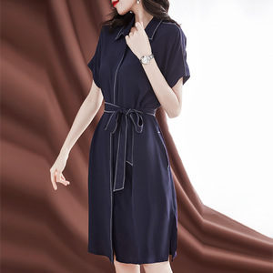 Silk dress women’s short air waist silk