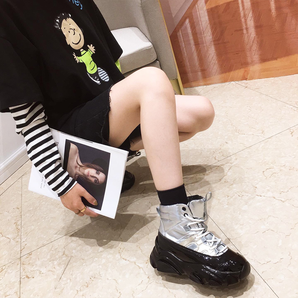 Winter Plus Velvet Daddy -kengät naisille S paksupohjaiset urheilukengät naisille S-kokoiset kengät lämpimät rento kengät naisille S paksupohjaiset isot puuvillakengät lumisaappaat_voghion.com