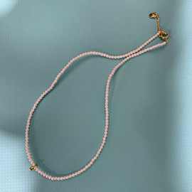 潮流新款ins网红小众设计简约气质麦穗金属水滴小珍珠颈链女首饰