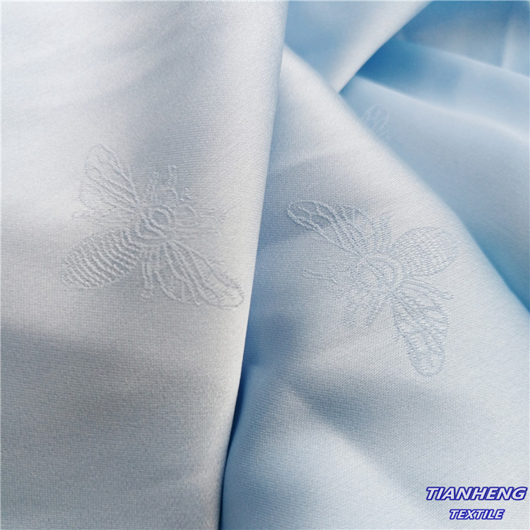 时尚套装家居服睡衣吊带衫连衣裙色丁小蜜蜂提花现货面料直供批发