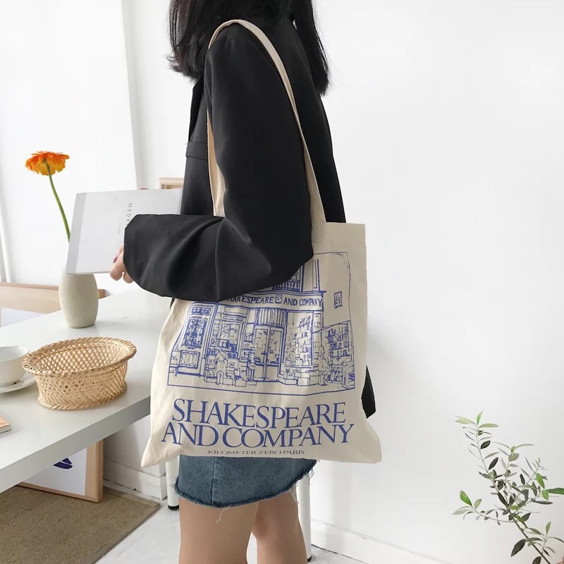 Unisex Medium Cotton Letter Streetwear Square Zipper Open Canvas Bag display picture 3