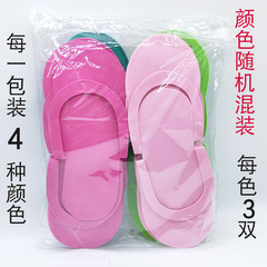 Disposable Slippers, Thong Pattern Embroidery Nail Art Car Line Foam EVA Slippers Hotel Home Travel Portable 3mm Thick 