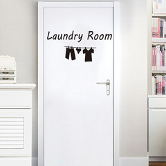 跨境新款Laundry Room浴室家居背景裝飾牆貼精雕自粘牆貼畫 KS481