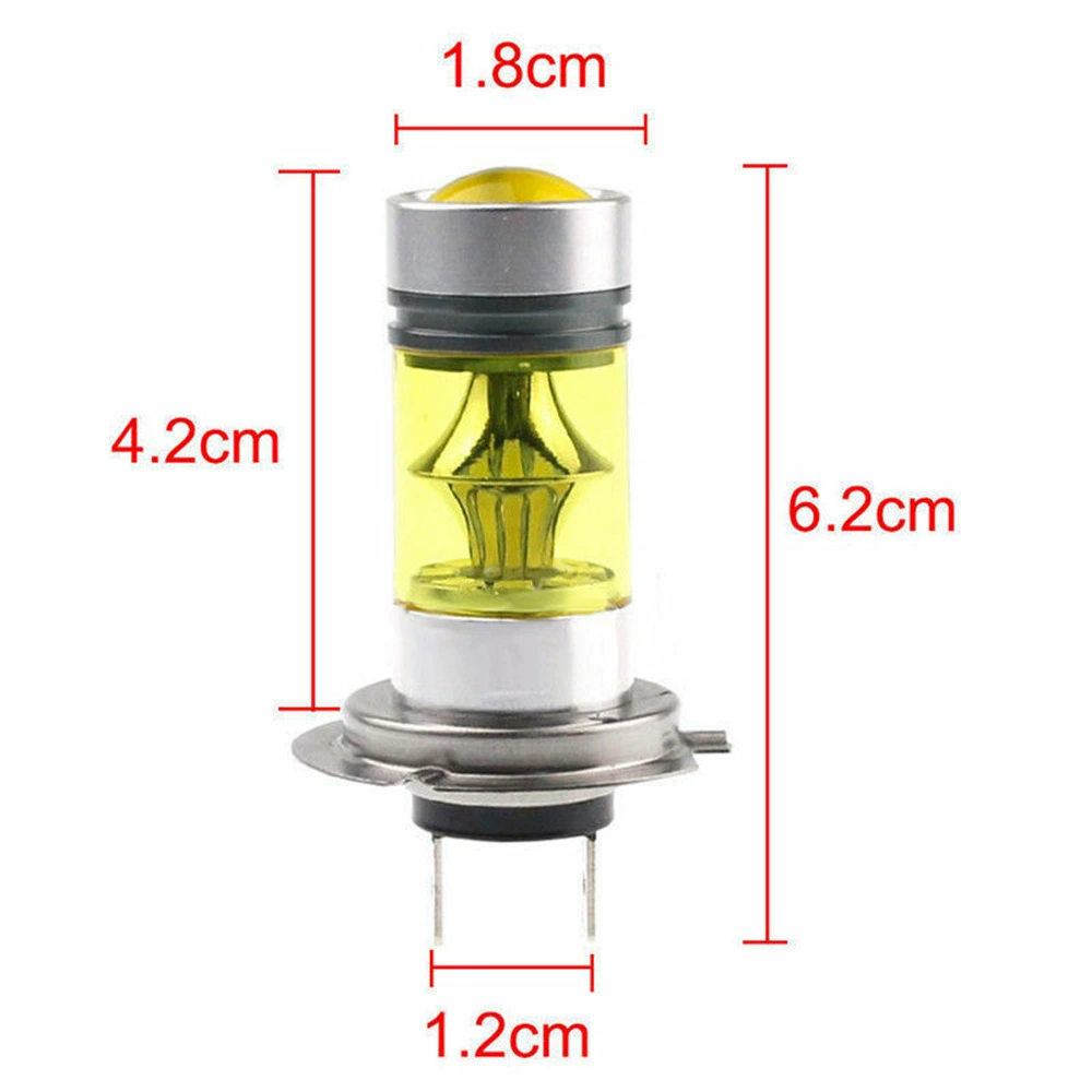 Хит продаж высокомощная LED противотуманная фара H7 100W 3030 золотистый свет, передняя автомобильная противотуманка