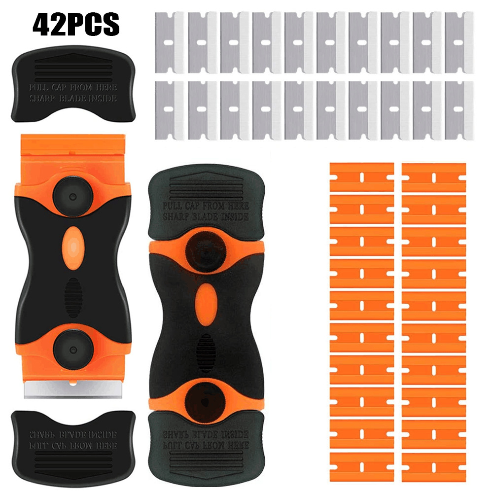 42件套双刃刮刀刀片组合便携式迷你刮铲胶水贴纸贴花清洁