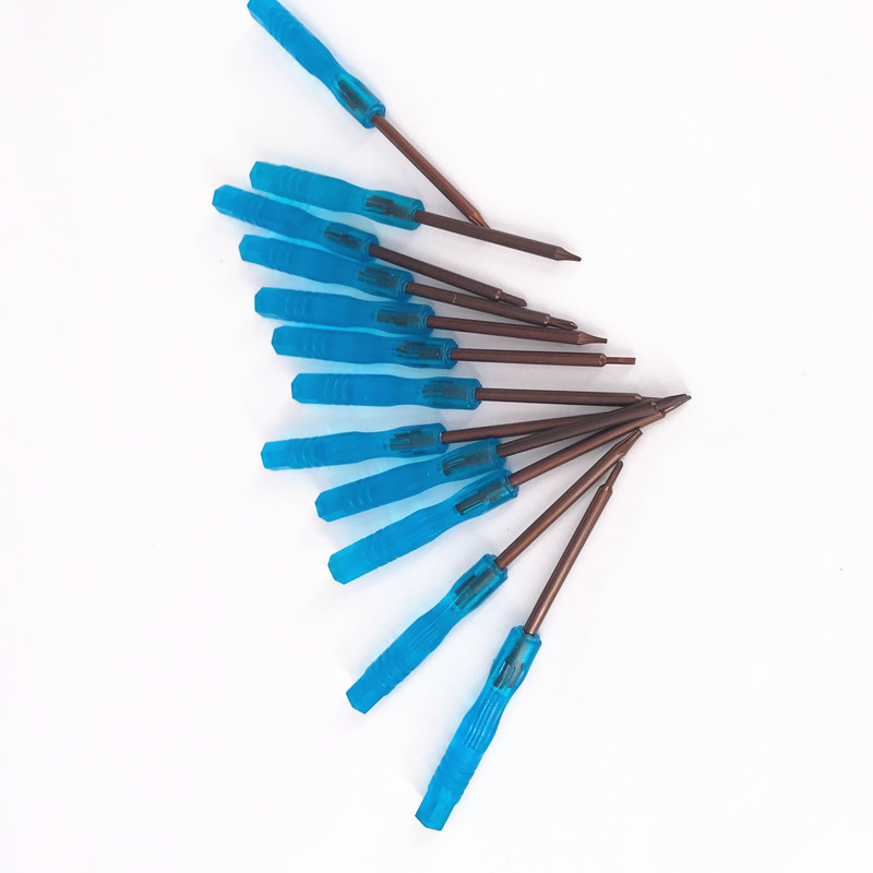 90mm蓝色S2迷你小螺丝刀 14种规格螺丝刀枇头加硬 手机玩具配送