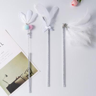 新款三件套逗猫棒羽毛逗猫棒仙女斗猫棒 可爱少女心猫猫逗猫棒