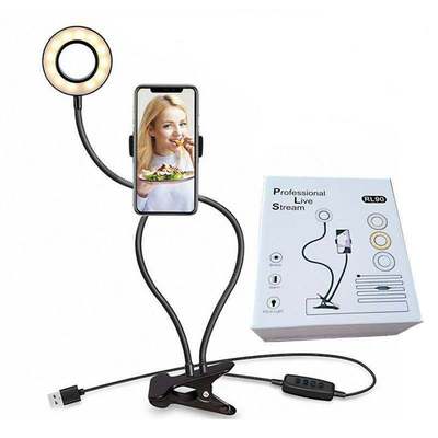3.5寸手機直播補光燈支架環形燈SUB口美顏主播自拍打光燈冷暖光源