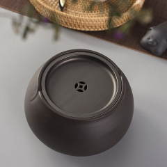 Factory-direct Liansheng Jianshui household ceramic tea tray—Japanese-style Kung Fu black pottery water-holding dry-pouring tray, dropshipping available.