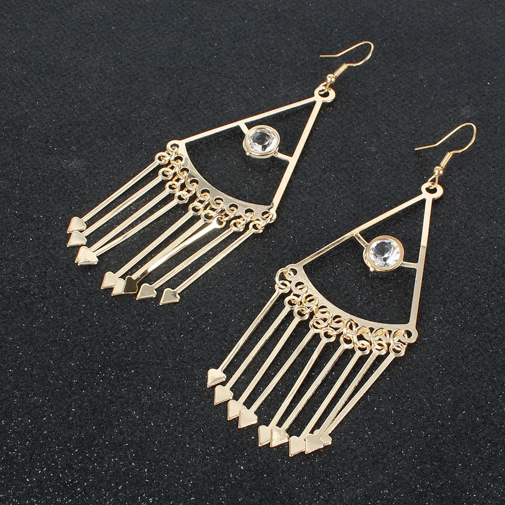 Alloy Tassel Earrings Wild Gold-plated Geometric Earrings Wholesale Nihaojewelry display picture 3