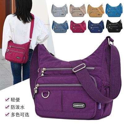 2020 new pattern The single shoulder bag nylon Inclined shoulder bag Water splashing Cloth Backpack lady Bag Leisure bag