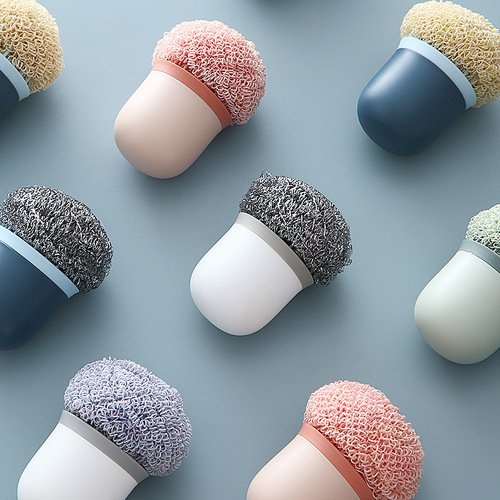 Selected Original Steel Ball Stainless Steel Replaceable Pot Washing Brush Biodegradable Fiber Cleaning Ball