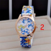 Fashionable silica gel watch, quartz hair band, flowered, boho style