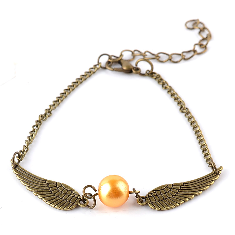 New Fahsion Personality Round Bead Wings Pendant Bracelet Golden  Creative Gift Wild Bracelet Nihaojewelry Wholesale display picture 2