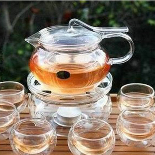 Green ecological glass tea set