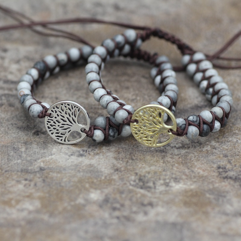 Bohemian Tree turquoise Metal Braid Bracelets