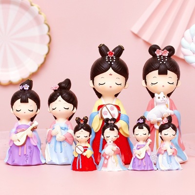 人物宮廷風娃娃女孩蝶戀花之唐小媚房間裝飾品桌面創意禮物