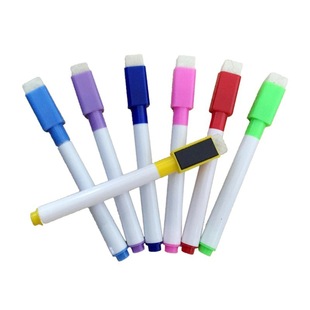 Thin Head color magnetic whiteboard pen erasable with magnetic brush with wiping head factory direct supply sufficient easy to erase