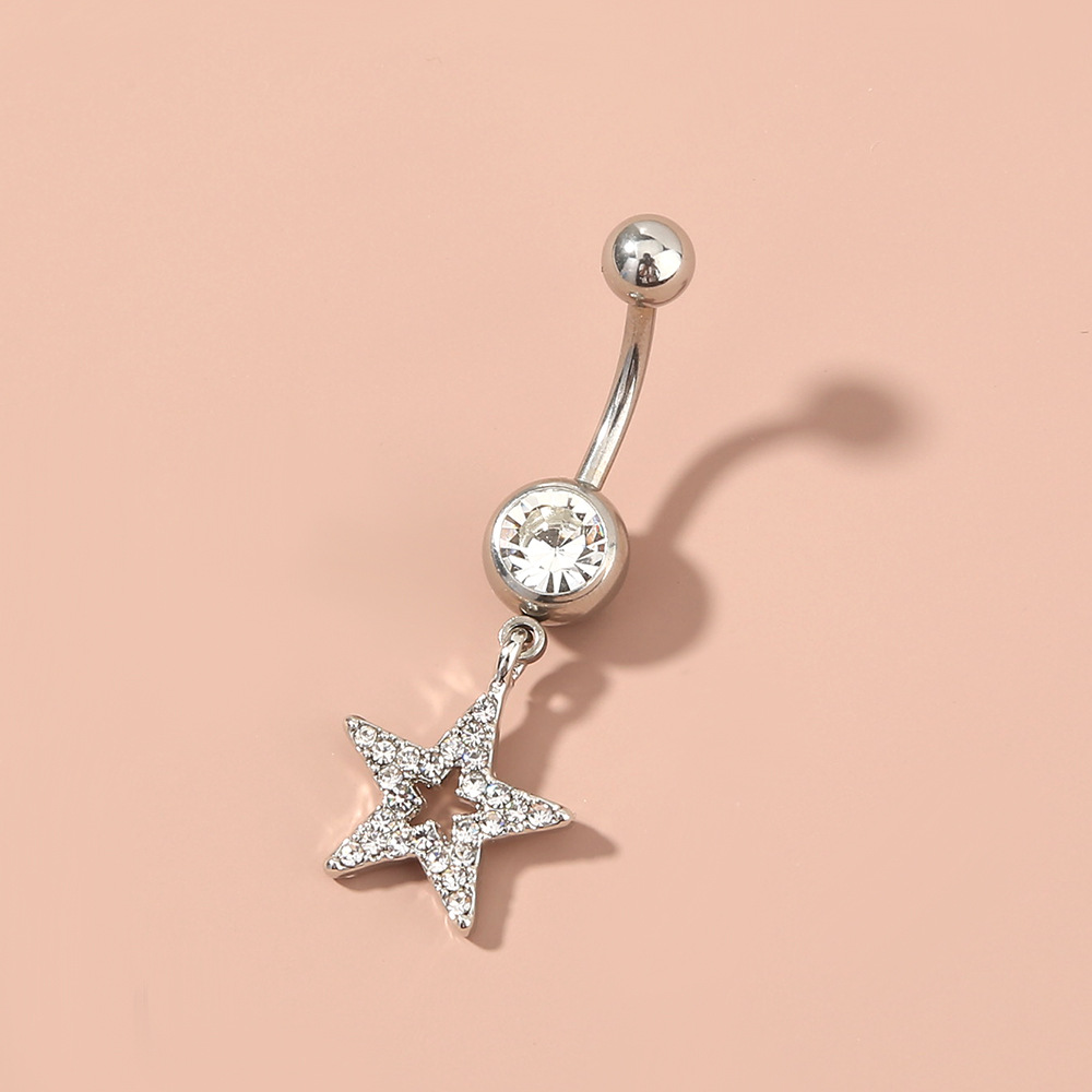 Wholesale Jewelry Stainless Steel Star Diamond Belly Button Nail Nihaojewelry display picture 3