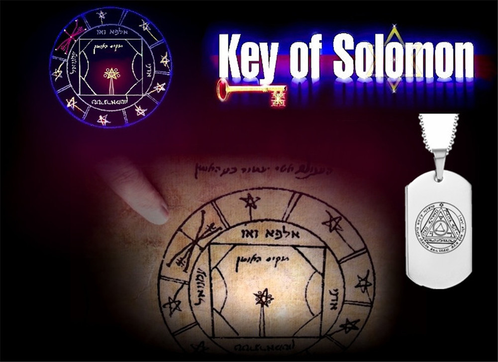 Solomon Necklace Titanium Steel Pagan Amulet Pendant Dog Tag Solomon Jewelry Unisex