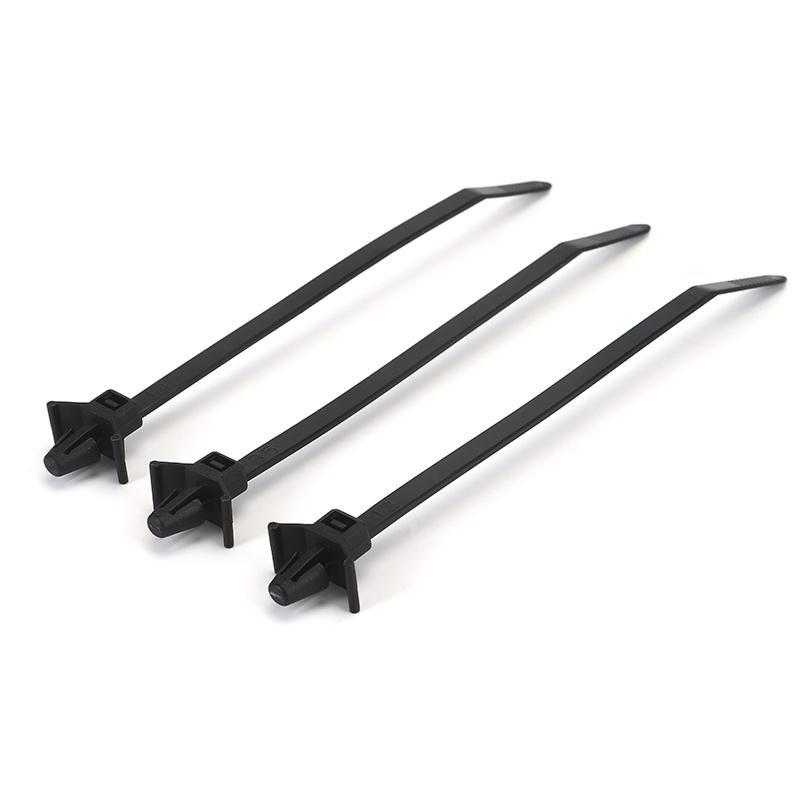 插销式尼龙扎带2.5*100mm汽车钣金孔 圆盘杉树头螺纹头扎带