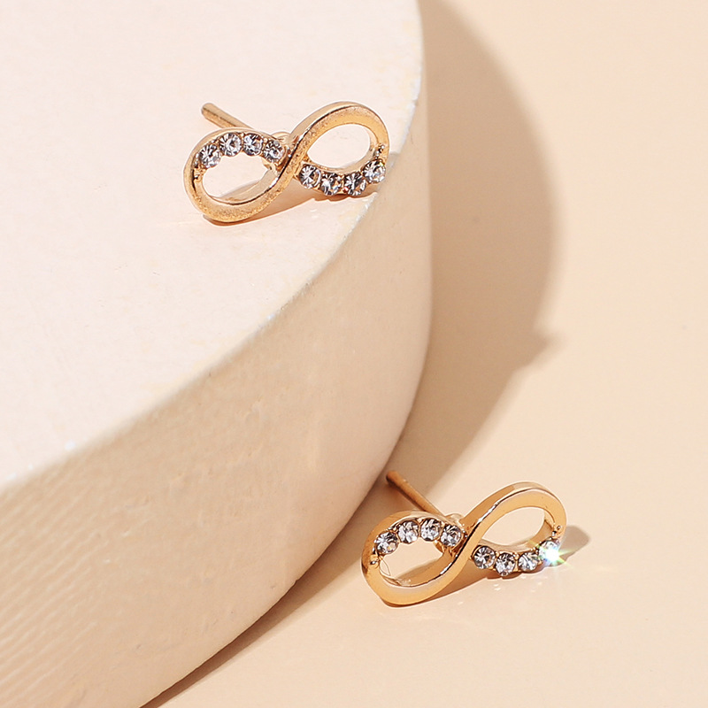 retro rhinestone 8 word earrings