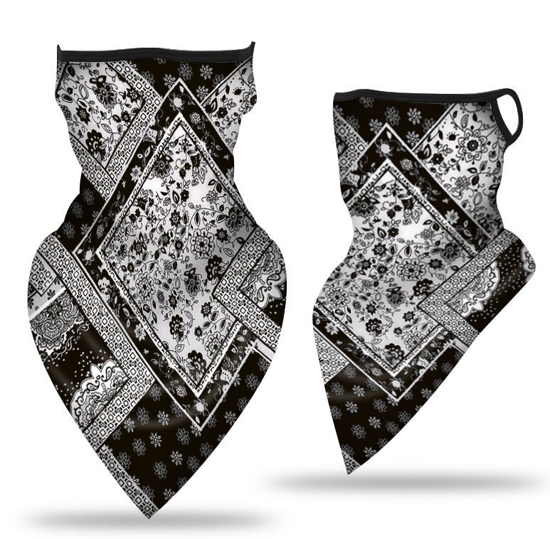 Oído-colgando triángulo bufanda hielo malla de seda máscara transpirable cuello cubierta al aire libre equitación pesca a prueba de viento protector solar cara toalla bufanda