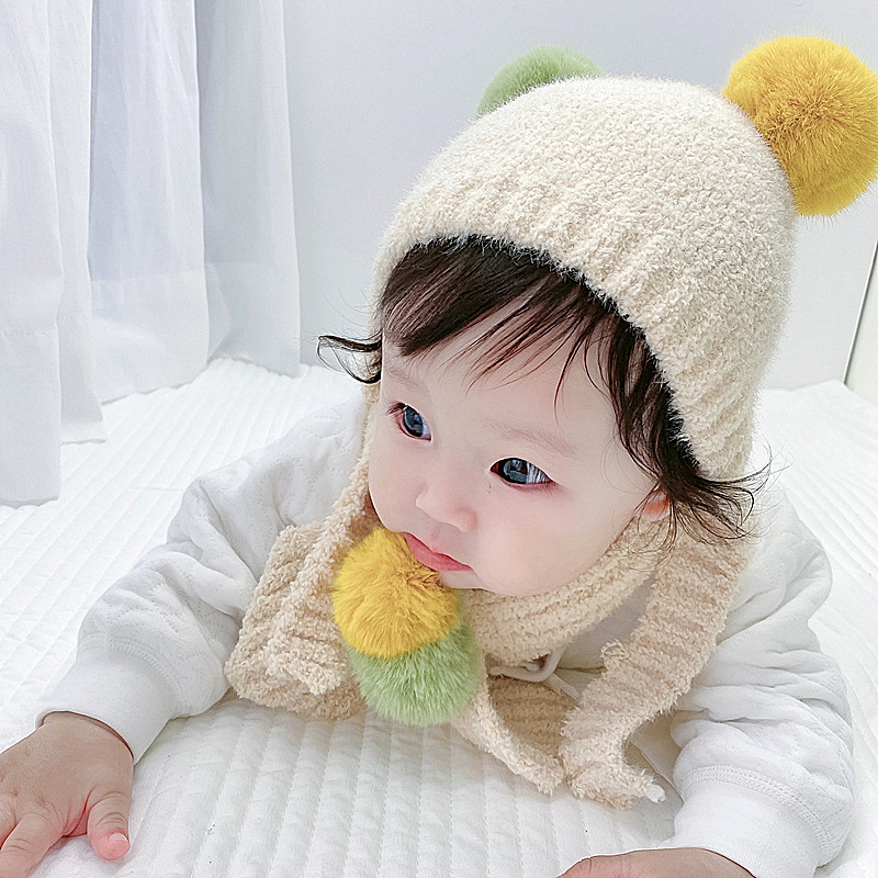 Winter Baby Knitted Ball Wool Hat Children's Ear Cap display picture 7