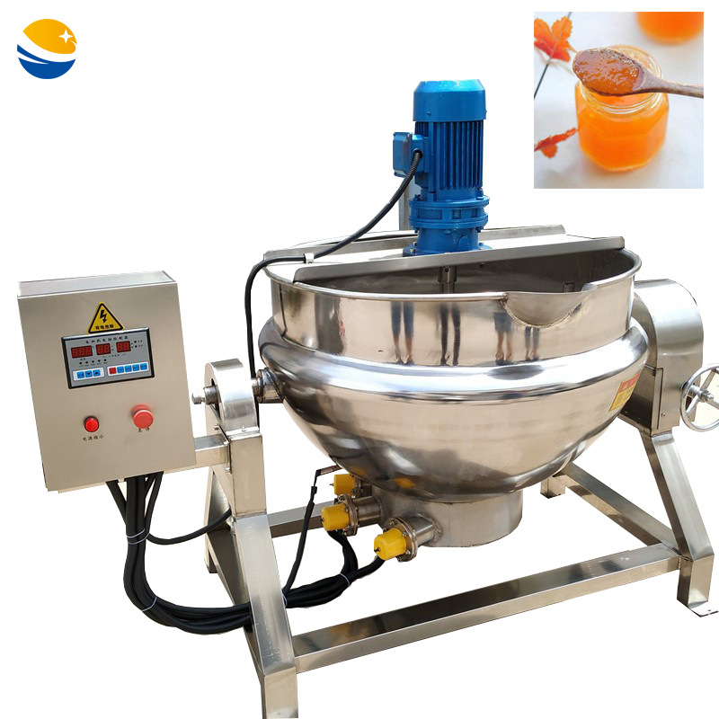 电加热果酱浓缩熬制锅 自动搅拌秋梨膏蒸煮熬制机 枇杷膏熬制设备