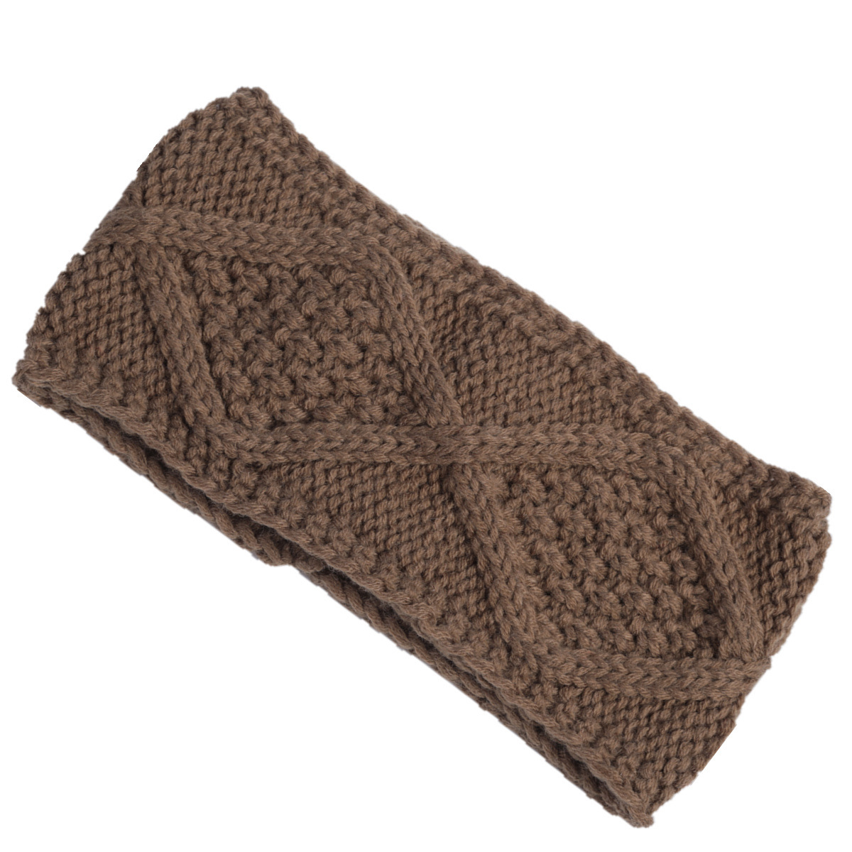 New Autumn and Winter Women's Knitted Face Wash Headcover with Woolen Hairband Aran Diamond High ponytail Hat_voghion.com