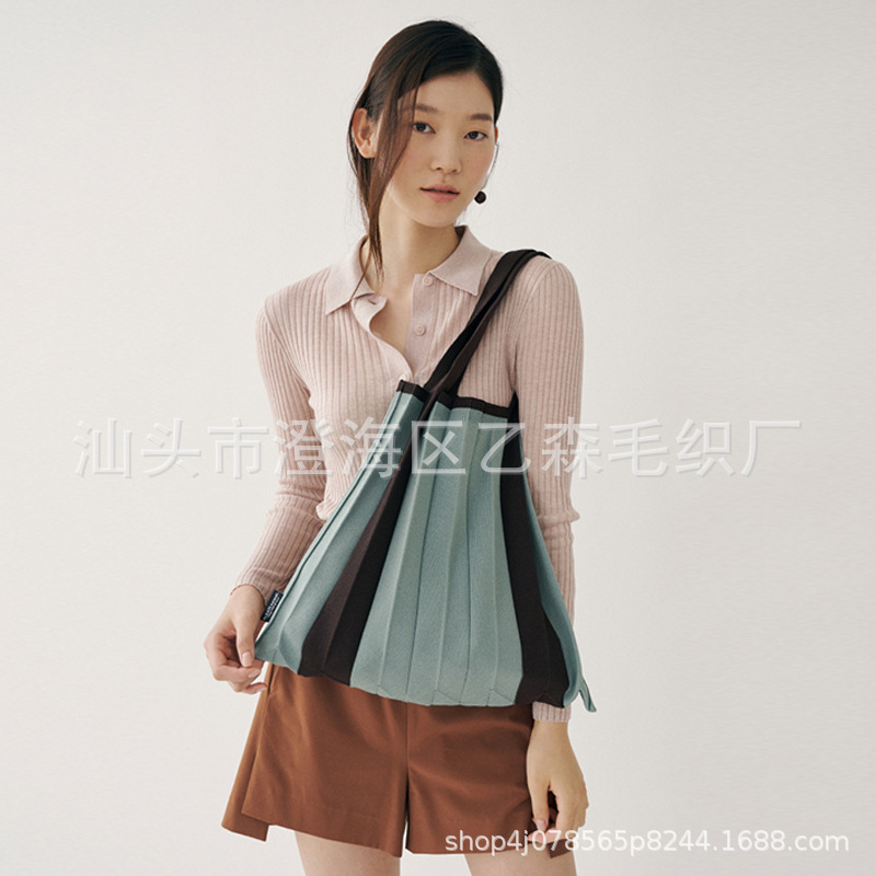 Japanese design solid color shopping bag