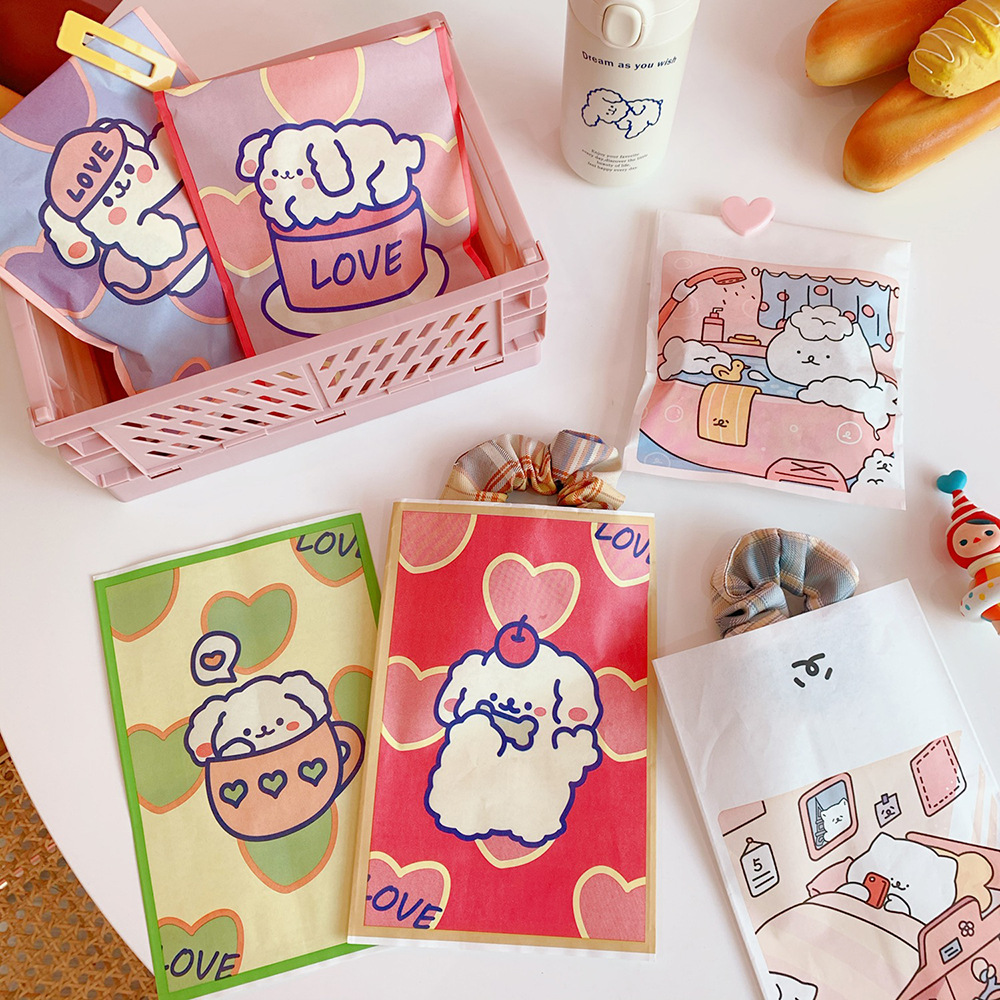 cute simple paper storage bag cartoon little bear mini paper bagpicture4